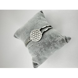 Gümüş Yuvarlak Desenli Bileklik